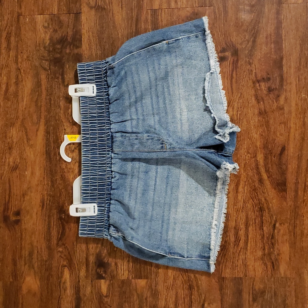 Denim Shorts Elastic Waist Large (11/13)